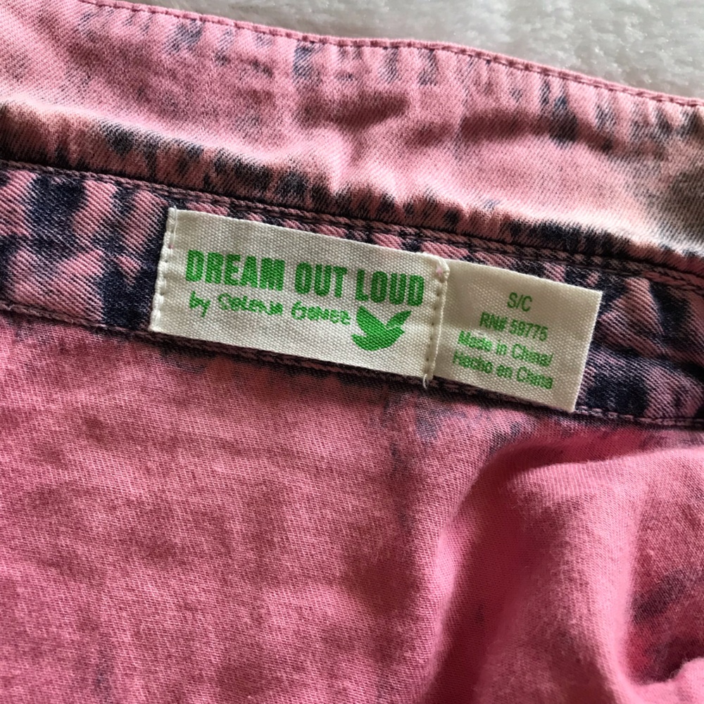 Selena Gomez | Pink Acid Washed Snap Chambray Buttons Sz Sm Jr - Picture 5 of 12